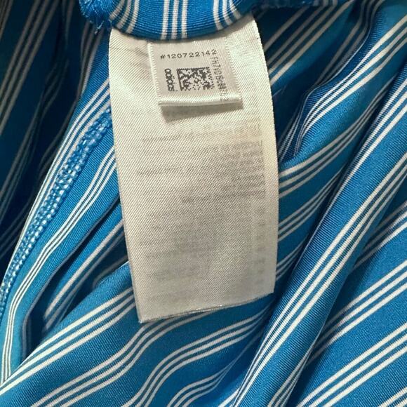 Adidas GOLF Men's Blue Striped Polo Eagle Embroidery Size Large - Picture 6 of 9